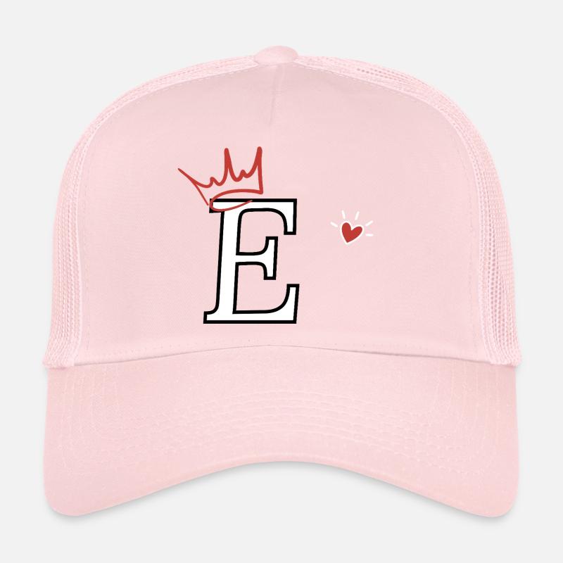 Lettre e couronne cœur  Casquette trucker 