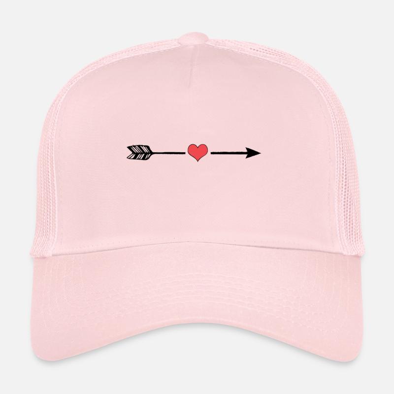 Flèche d'amour, flèche amour minimaliste - Casquette trucker  - rose pâle