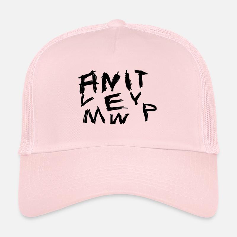 Graffiti Handwriting Chaos Pattern - Trucker Cap - pale pink