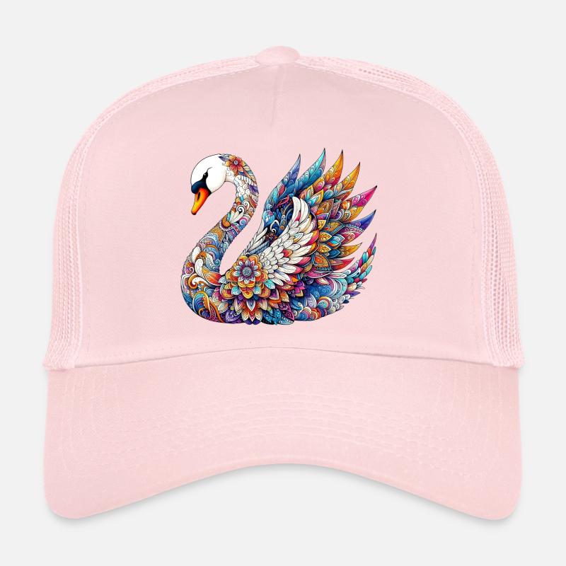 Cygne décoré de Mandalas Casquette trucker 