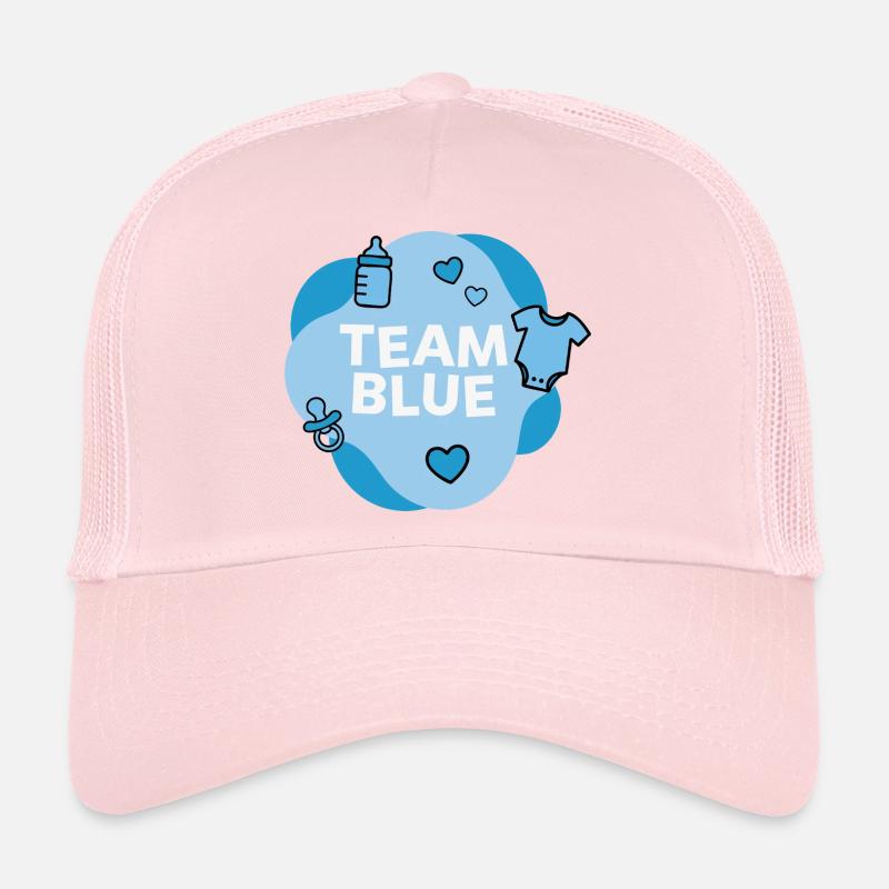 Team Blue Baby Shower Design - Trucker Cap - pale pink