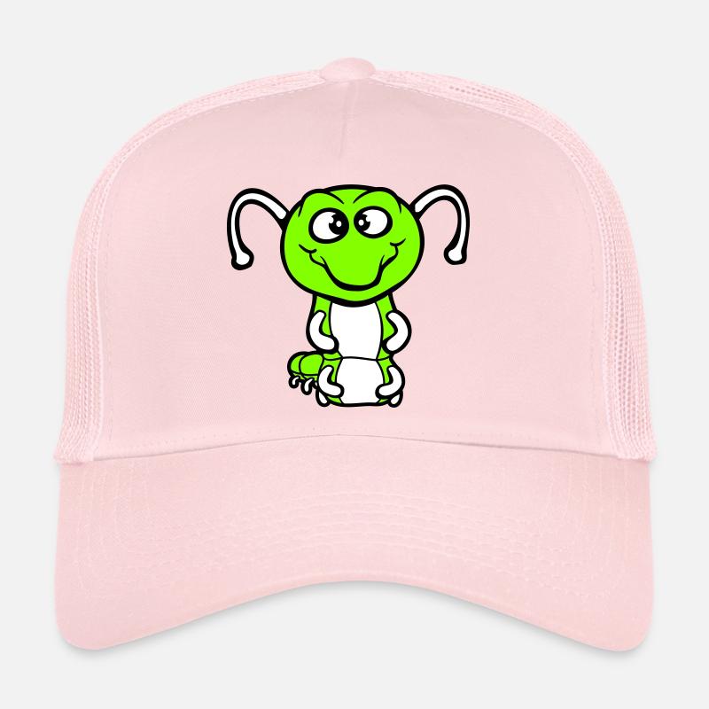 Raupe Freundlich süß lieb lächelt glücklich Comic Trucker Cap