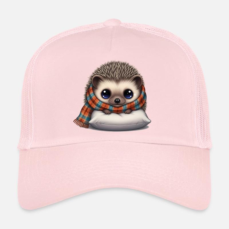 Cuddly hedgehog with scarf Trucker Cap