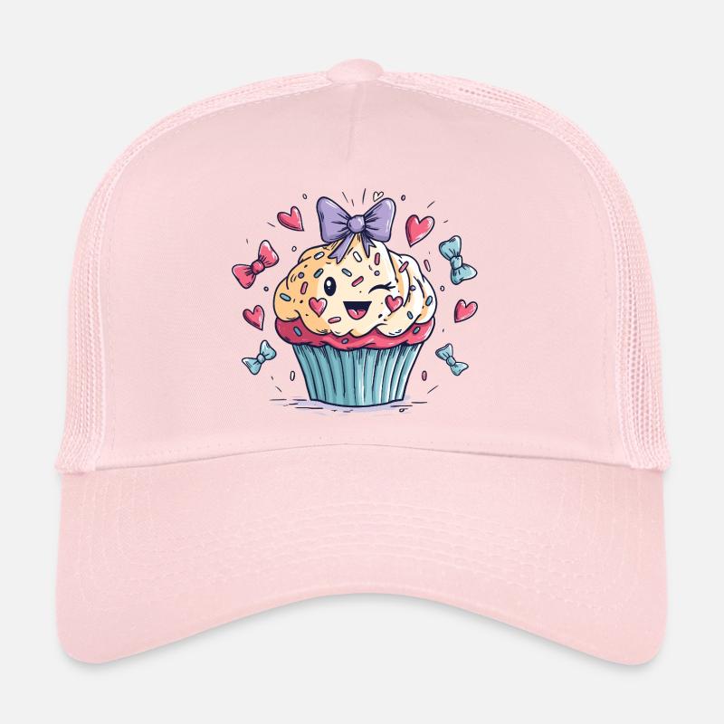 Ruban cœur de cupcake Kawaii Casquette trucker 