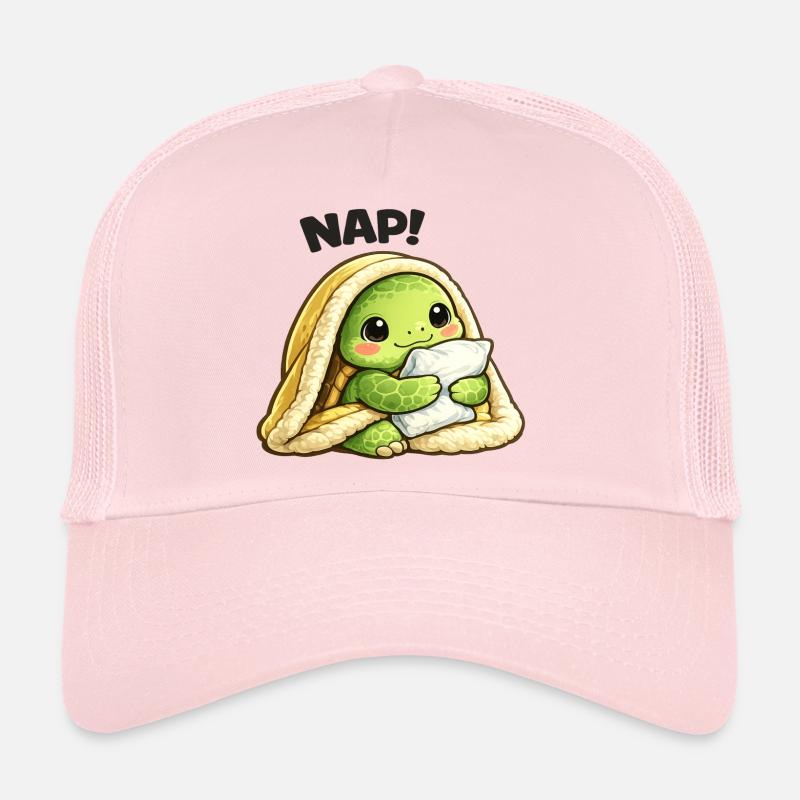 Cuddly turtle under blanket Trucker Cap