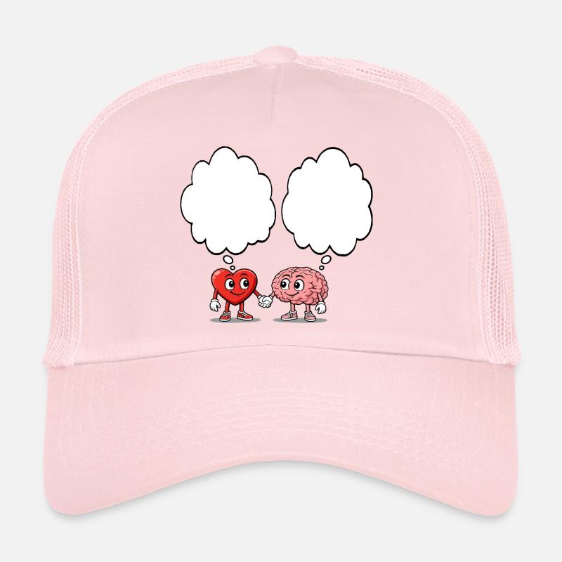 Heart and brain holding hands Trucker Cap