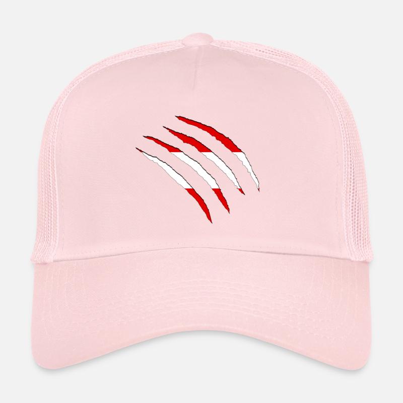 Griffe, rouge, blanc, marques de griffures, Noir Autriche Casquette trucker 