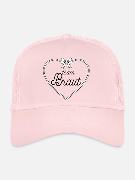 Team Bridal Heart Bow Design - Trucker Cap - pale pink - Front