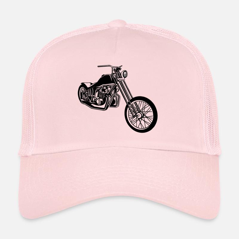 Chopper / Bobber Motorrad 01_schwarz - Trucker Cap - Hellrosa