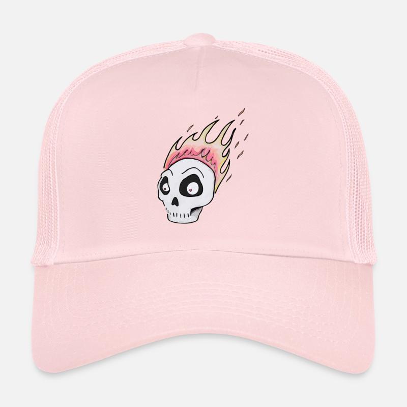 Burning skull1 Trucker Cap