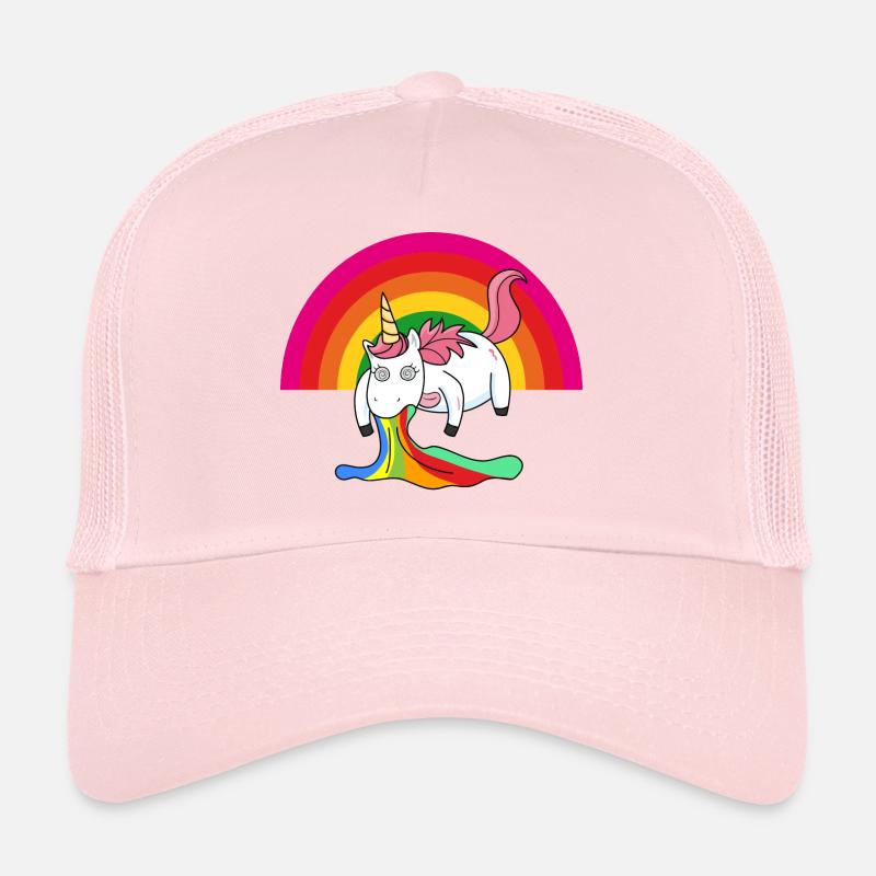 Puking licorne arc-en-ciel Casquette trucker 