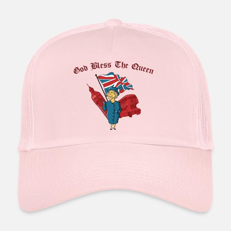 god bless the queen, god bless the queen, gb - Trucker Cap - pale pink