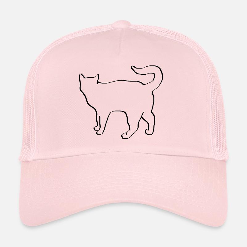 Katze Zeichnung Silhouette Cat Miau Geschenk Trucker Cap