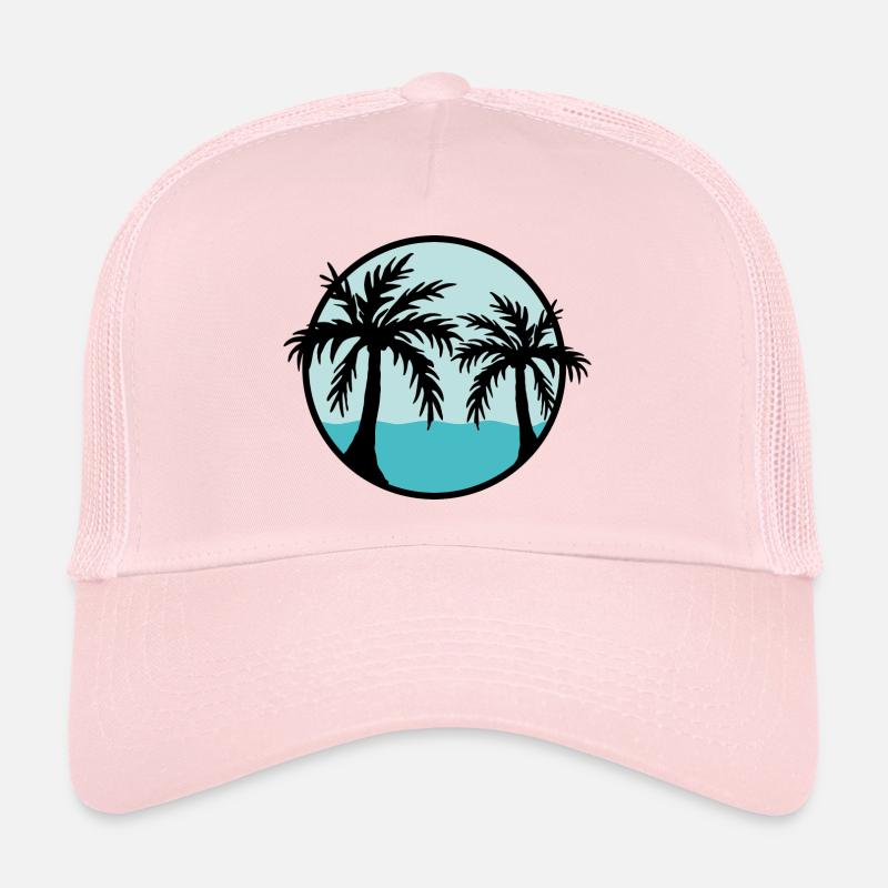 Palmiers devant l’océan Casquette trucker 