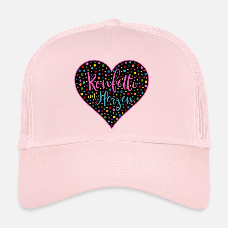 Konfetti im Herzen Fasching Herz Valentinstag - Trucker Cap - Hellrosa