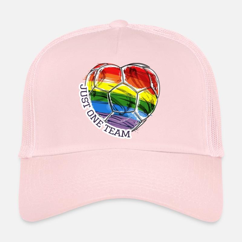 Rainbow Pride Fußball Herz One Team Trucker Cap