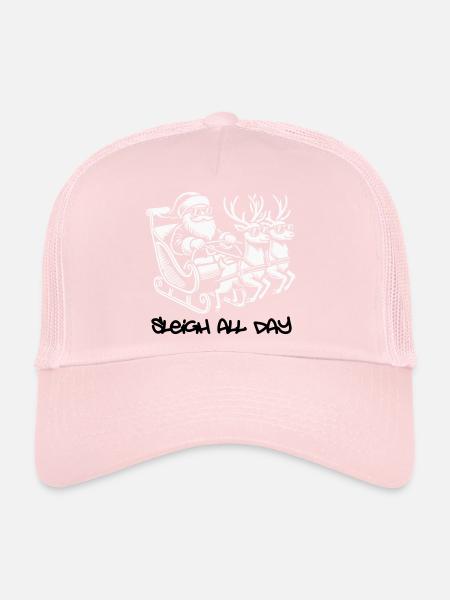 Glacière Père Noël – Traîneau toute la journée - Casquette trucker  - rose pâle - Devant
