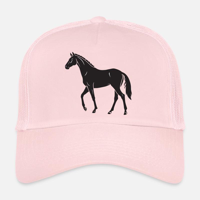 Elegantes schwarzes Pferd Silhouette Design Trucker Cap