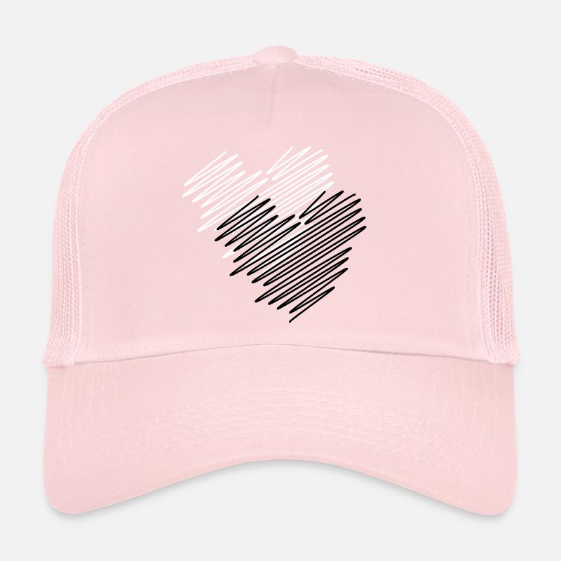 Two Hearts Scribble Trucker Cap