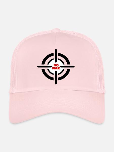 Emblème No War - Casquette trucker  - rose pâle - Devant
