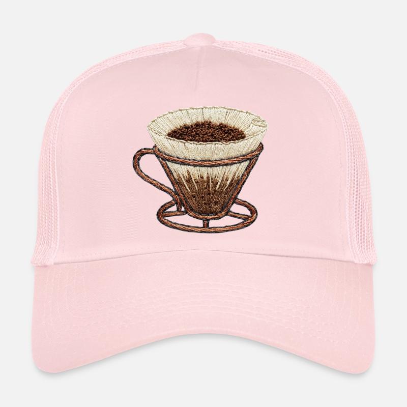 Embroidered coffee filter – minimalist Trucker Cap