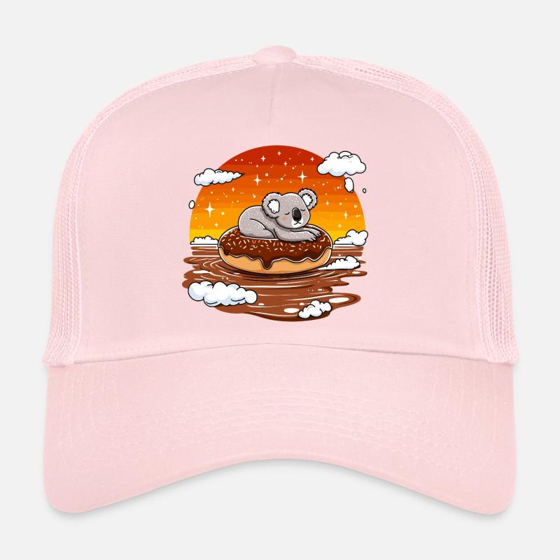 Koala sur un donut au coucher du soleil Casquette trucker 