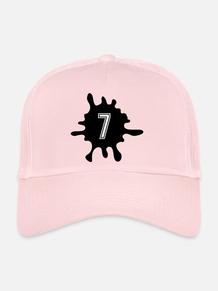 Nombre de Blobs 7 - Casquette trucker  - rose pâle - Devant