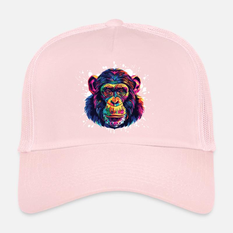 Éclaboussure de portrait de singe Casquette trucker 