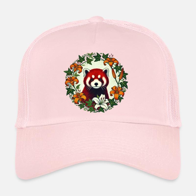 Cercle floral du panda rouge Casquette trucker 