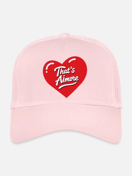 "That's AiMore" pun shirt with her - Trucker Cap - pale pink - Front