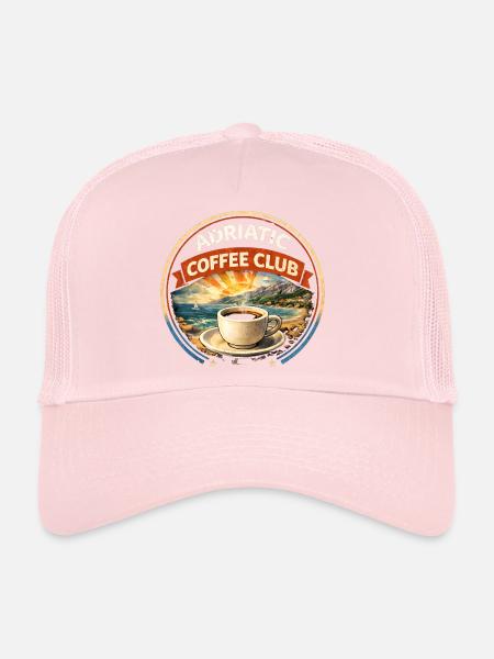 Croatia Adriatic Coffee Club Retro Logo - Trucker Cap - pale pink - Front
