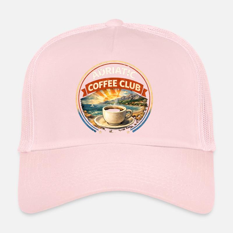 Croatia Adriatic Coffee Club Retro Logo - Trucker Cap - pale pink