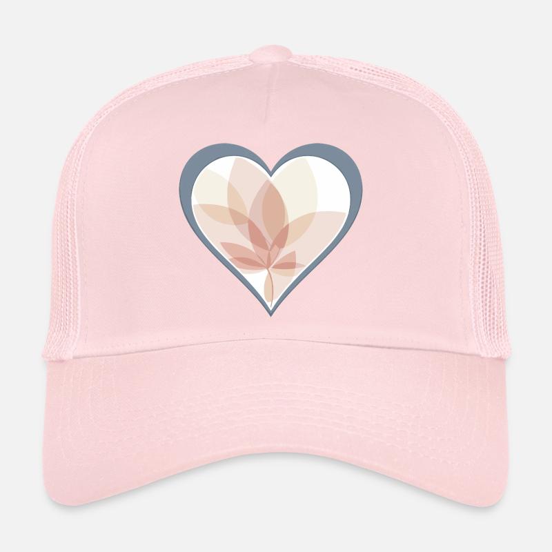 Pastel heart with leaf overlay Trucker Cap