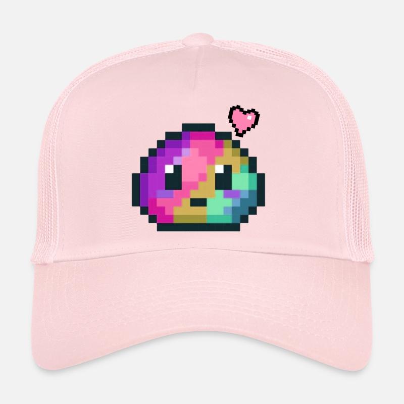 Pixel Farbexplosion Herz 8 Bit Retro Style  - Trucker Cap - Hellrosa