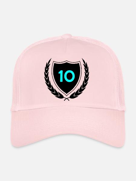 Neon Ten Numeral Print - Trucker Cap - pale pink - Front