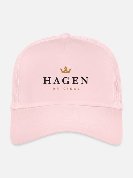 Hagen Original Family Logo - Trucker Cap - pale pink - Front