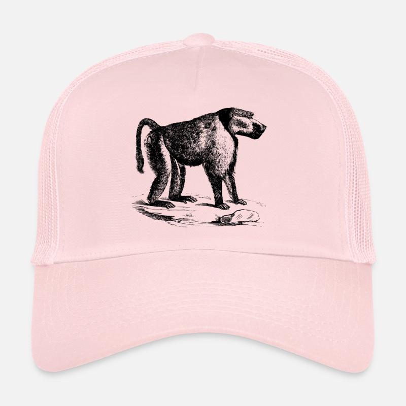 affe schimpanse gorilla pavian orangutan220 - Trucker Cap - Hellrosa