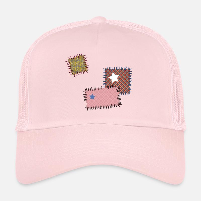Flicken Reparatur Patchwork Stern Nähen Naht Nadel - Trucker Cap - Hellrosa