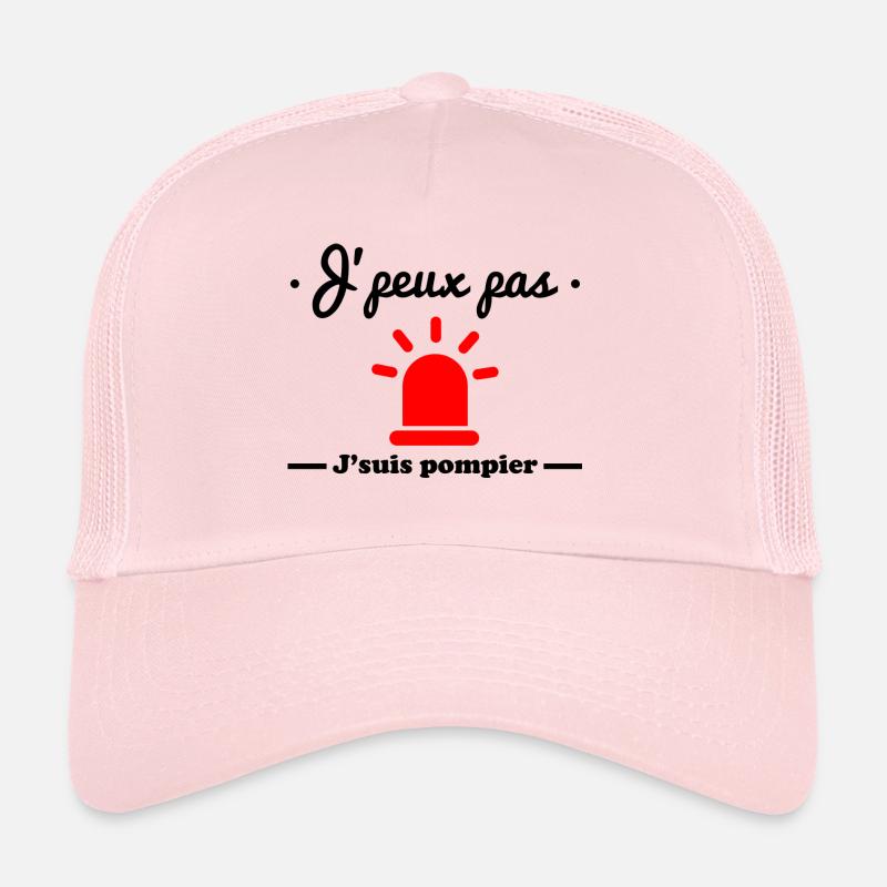 J'peux pas j'suis pompier - Casquette trucker  - rose pâle