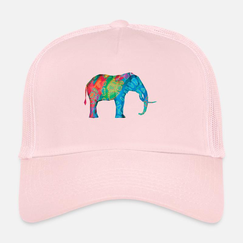 Farbiger Elefant mit der ursprünglichen Hans Hansen-Zeichnung - Trucker Cap - Hellrosa