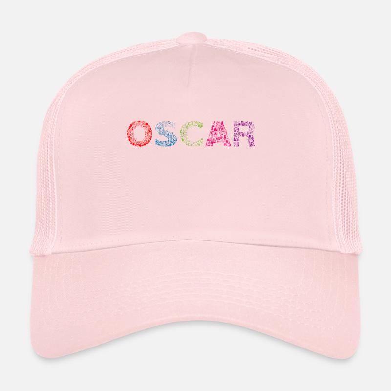 Oscar Letter Name - Trucker Cap - pale pink