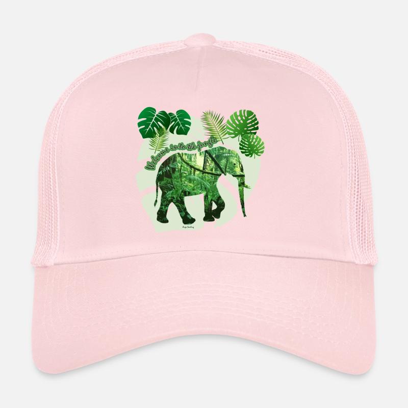 Dschungel - Elefant - Loxodonta cyclotis - Trucker Cap - Hellrosa