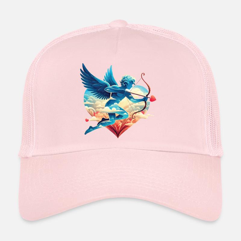 Cupidon céleste aux ailes rêveuses Casquette trucker 