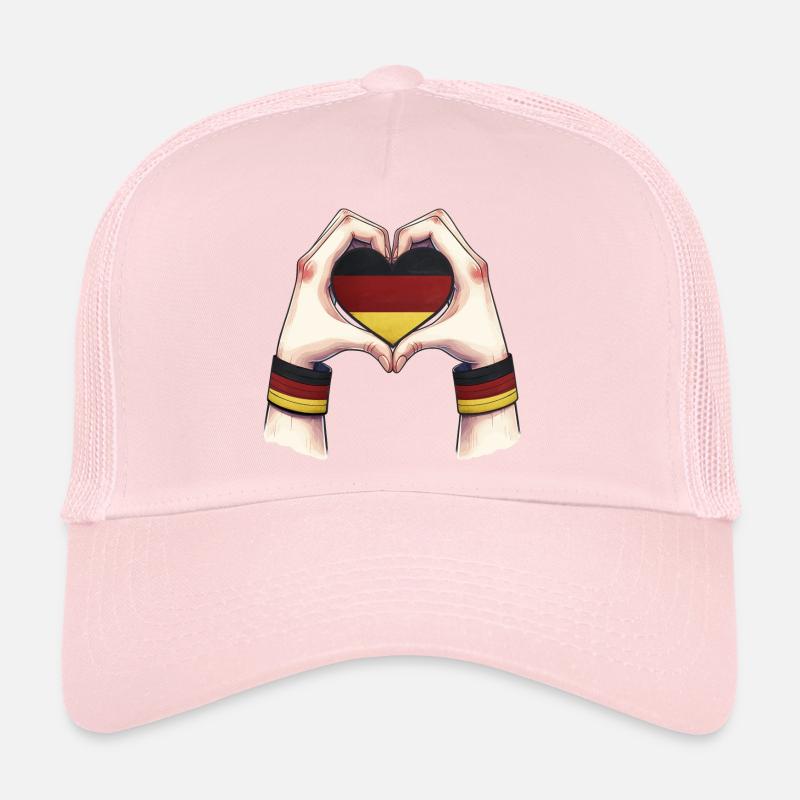 Germany Flag Heart Home FRG Trucker Cap
