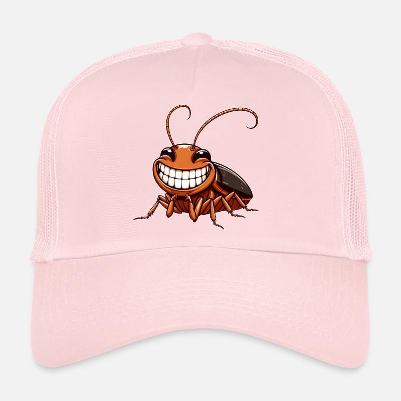 Mignon cafard cafard dessin animé bande dessinée - Casquette trucker  - rose pâle