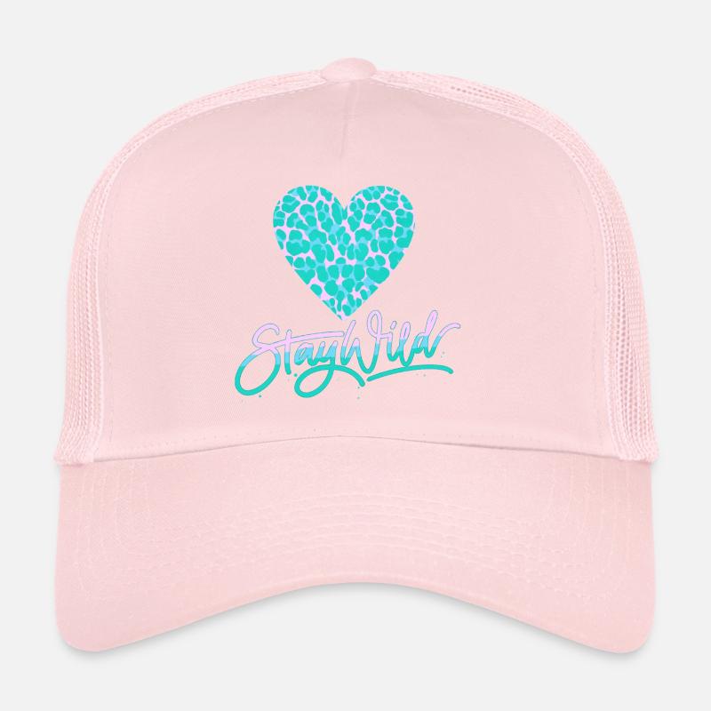 Stay Wild with leopard pattern heart Trucker Cap
