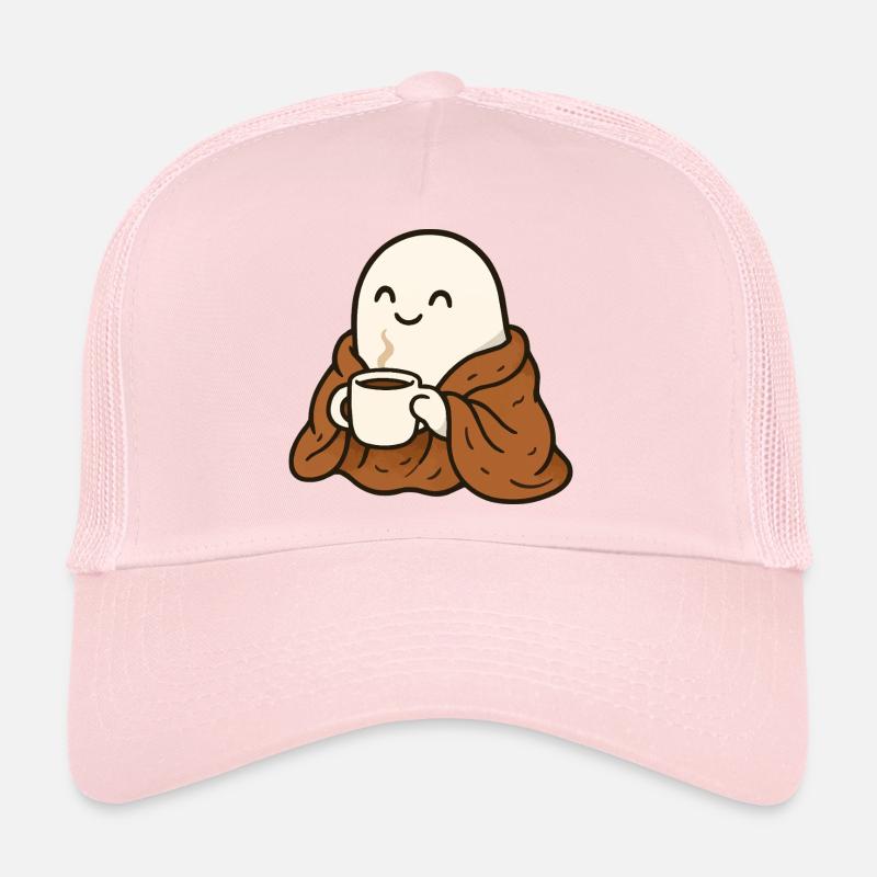 Fantôme câlin avec café et couverture Casquette trucker 