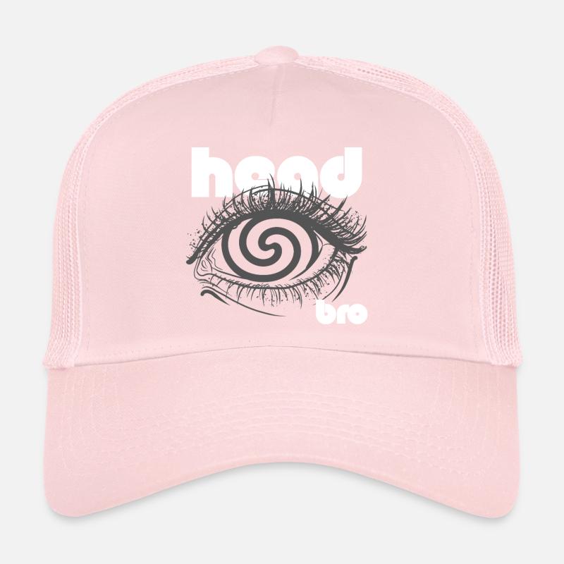 Oeil Spirale Énigme psychédélique - Casquette trucker  - rose pâle
