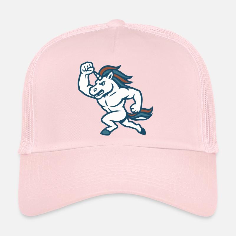 Power Unicorn Running Strength Maskottchen-Design Trucker Cap