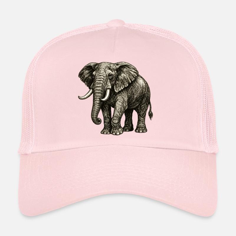 Vintage Elephant Illustration – Power & Nature Trucker Cap